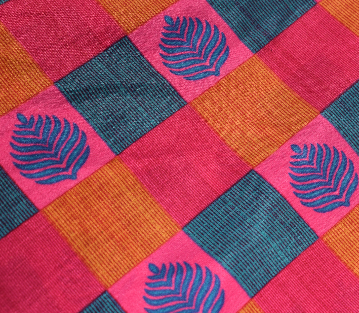 Sushila Vintage Art Silk Saree Magic Wrap Reversible Skirt Pink Blue BeachDress