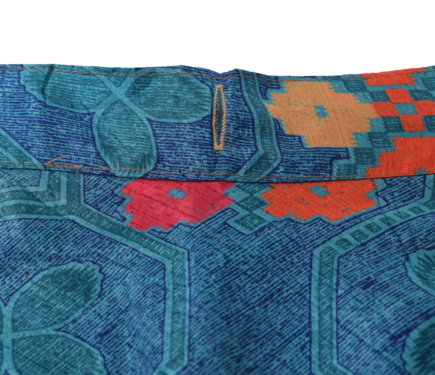 Sushila Vintage Art Silk Saree Magic Wrap Reversible Skirt Pink Blue BeachDress