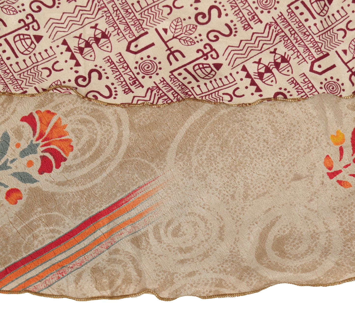 Sushila Vintage Art Silk Saree Magic Wrap Reversible Skirt Beach Dress Clothing