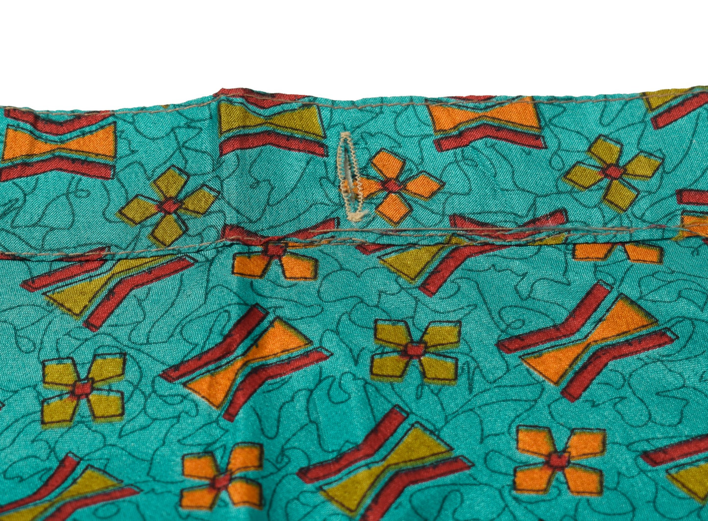 Sushila Vintage Turq. Blue Saree Magic Wrap Reversible Skirt Art Silk Beach Dress