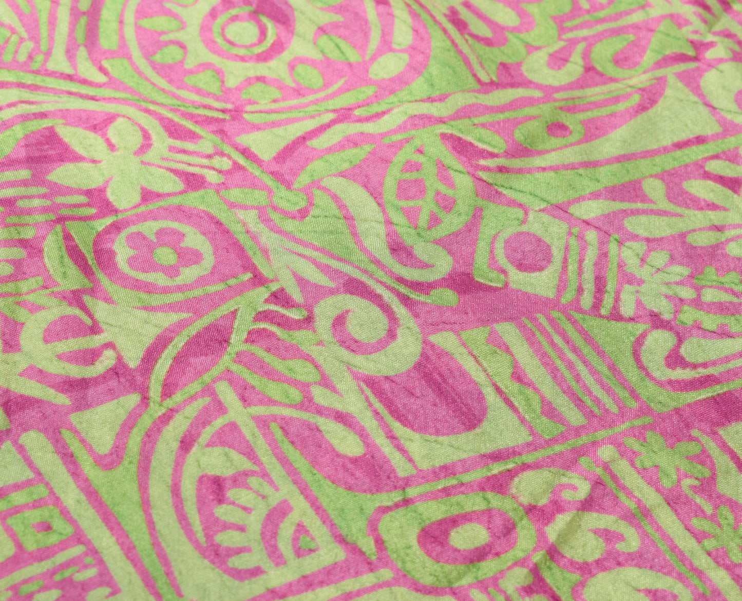 Sushila Vintage Birds Print Saree Magic Wrap Reversible Skirt Art Silk Beach Dress