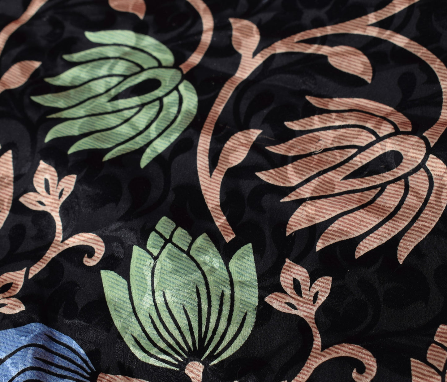 Sushila Vintage Black Saree Magic Wrap Reversible Art Silk Skirt Floral Beach Dress