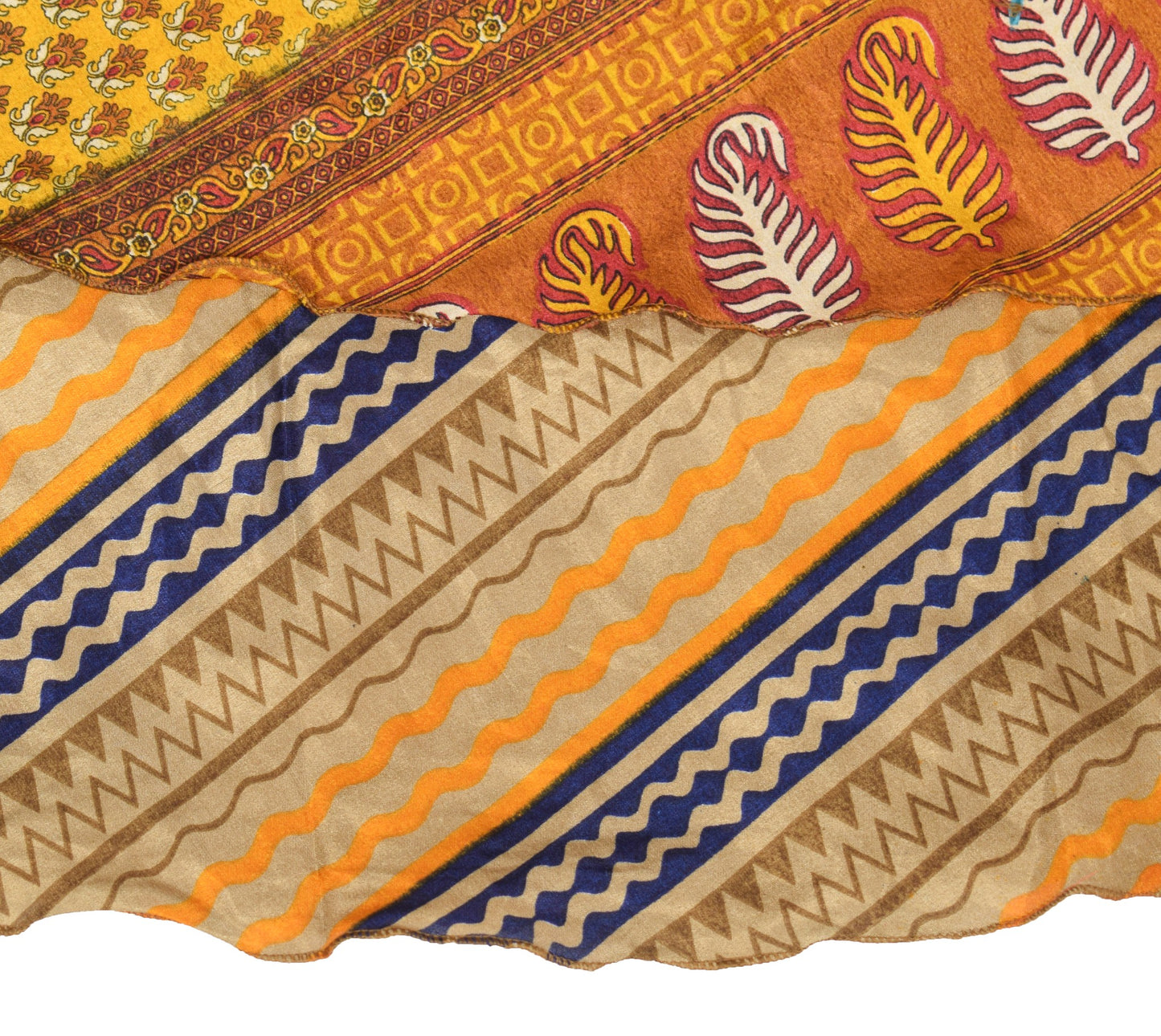 Sushila Vintage Saree Magic Wrap Reversible Skirt Art Silk Beach Dress Mustard