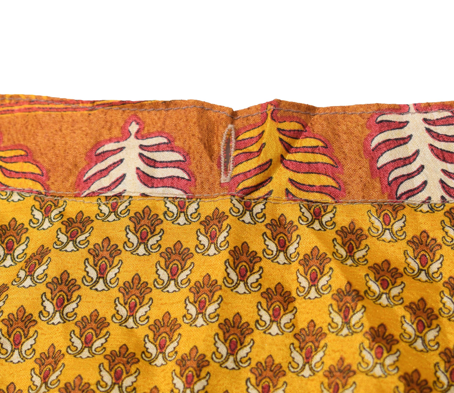 Sushila Vintage Saree Magic Wrap Reversible Skirt Art Silk Beach Dress Mustard