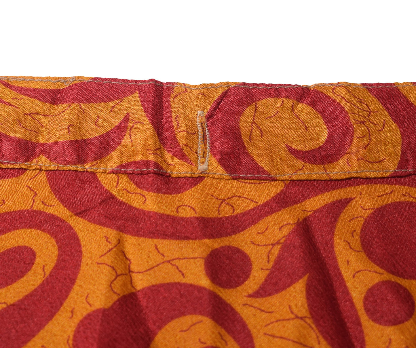 Sushila Vintage Art Silk Saree Magic Wrap Reversible Skirt Beach Dress Orange