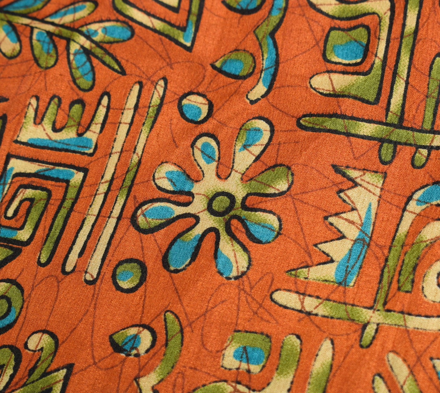 Sushila Vintage Art Silk Saree Magic Wrap Reversible Skirt Beach Rust Dress Boho