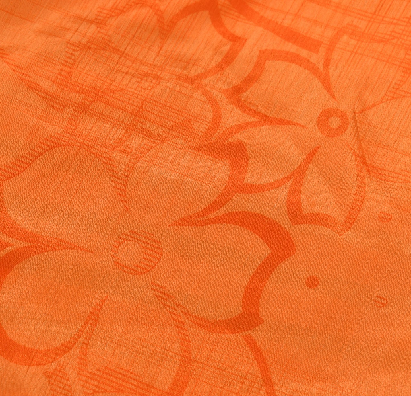 Sushila Vintage Orange Saree Magic Wrap Reversible Skirt Art Silk 2 Layer Beach Dress