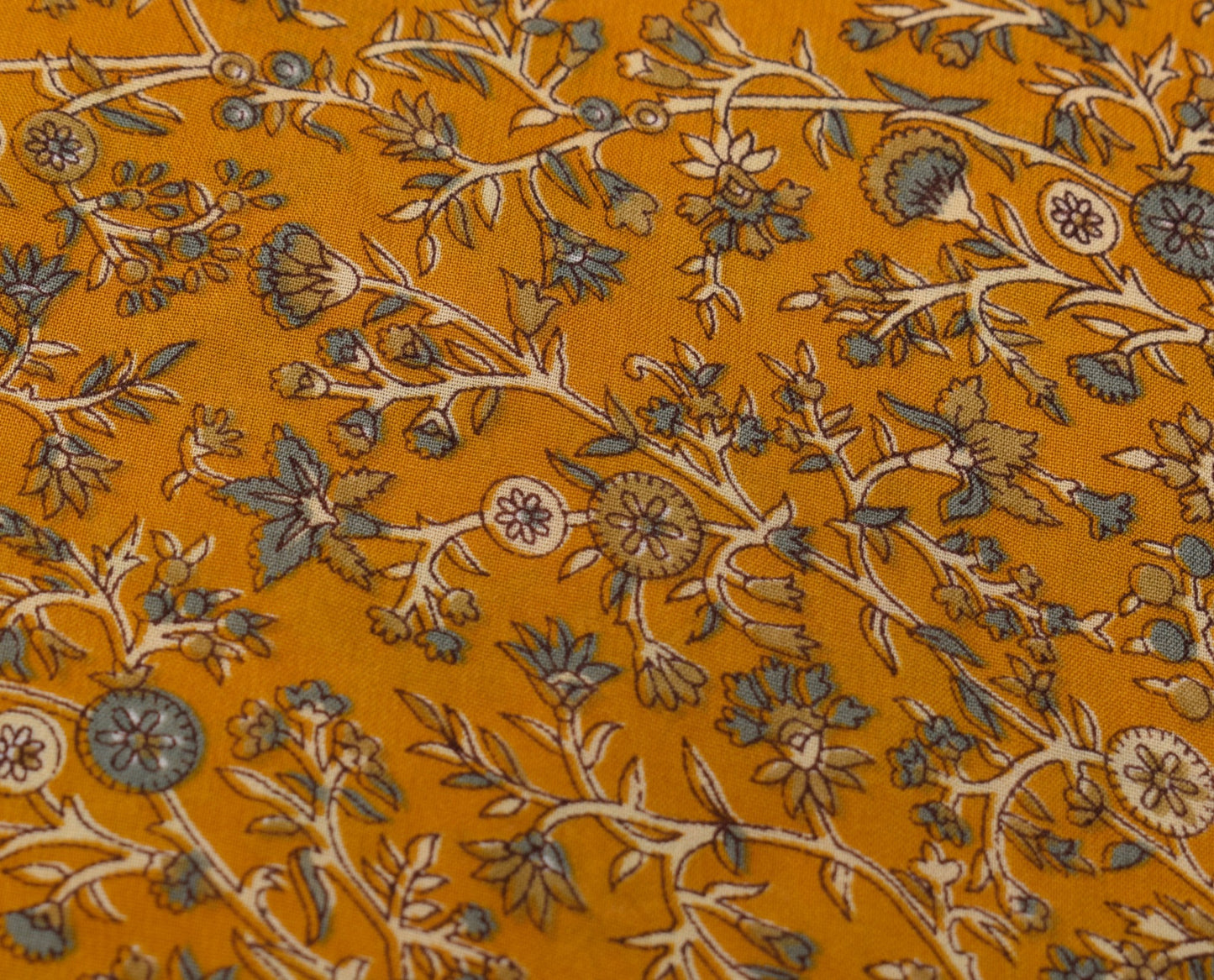 Sushila Vintage Art Silk Saree Magic Wrap Reversible Skirt Beach Dress Mustard Floral