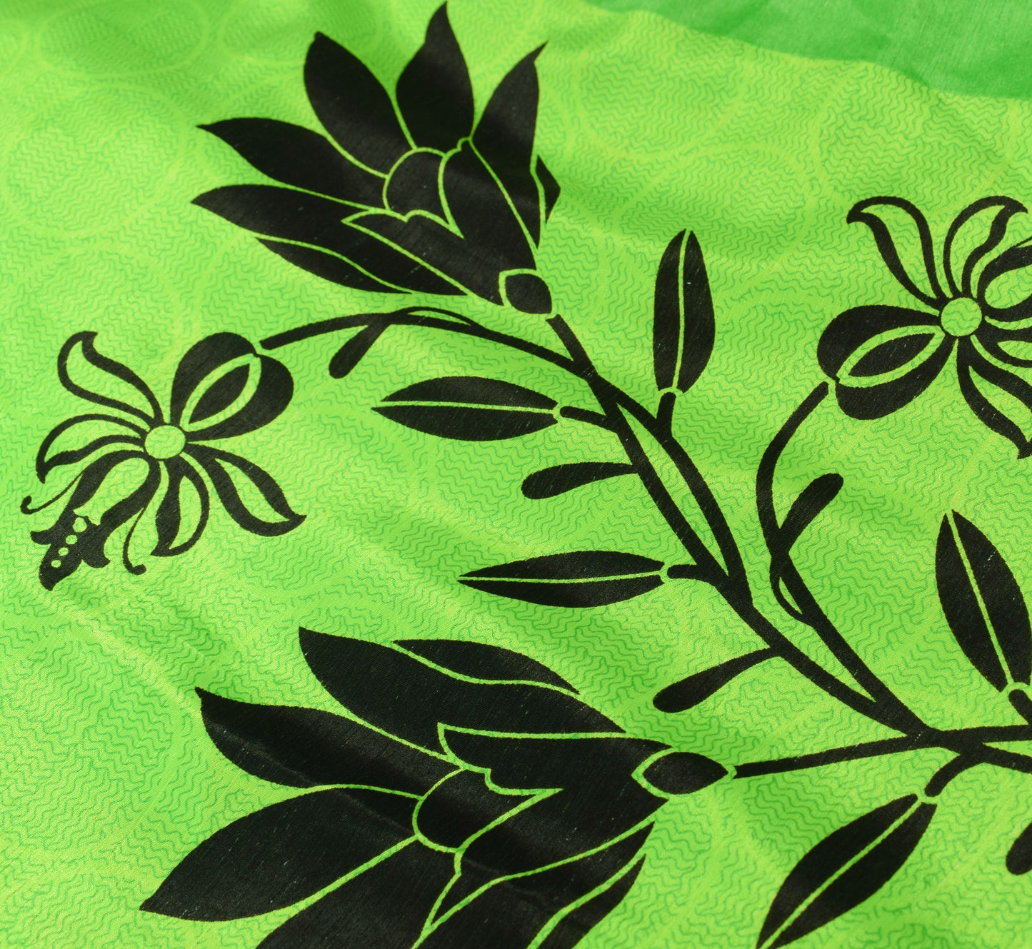 Sushila Vintage Parrot Green Saree Magic Wrap Reversible Skirt Art Silk Beach Dress
