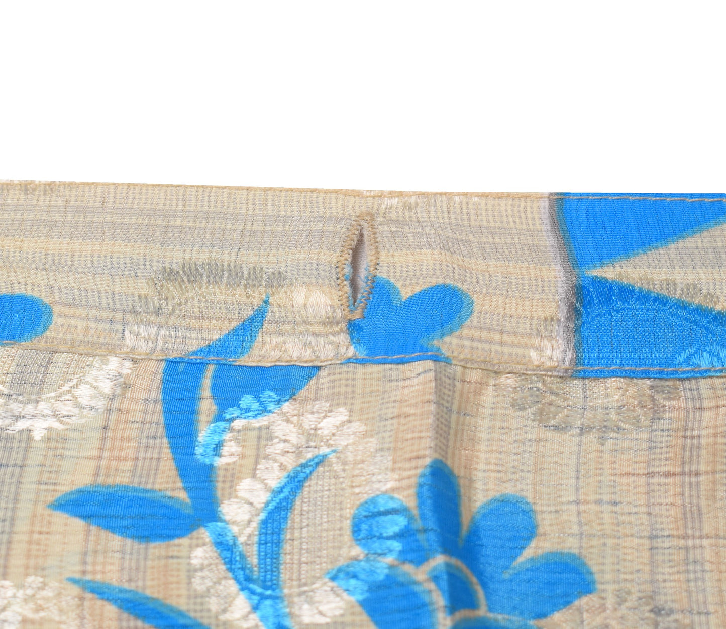 Sushila Vintage Art Silk Saree Magic Wrap Reversible Skirt Turq. Blue Beach Dress