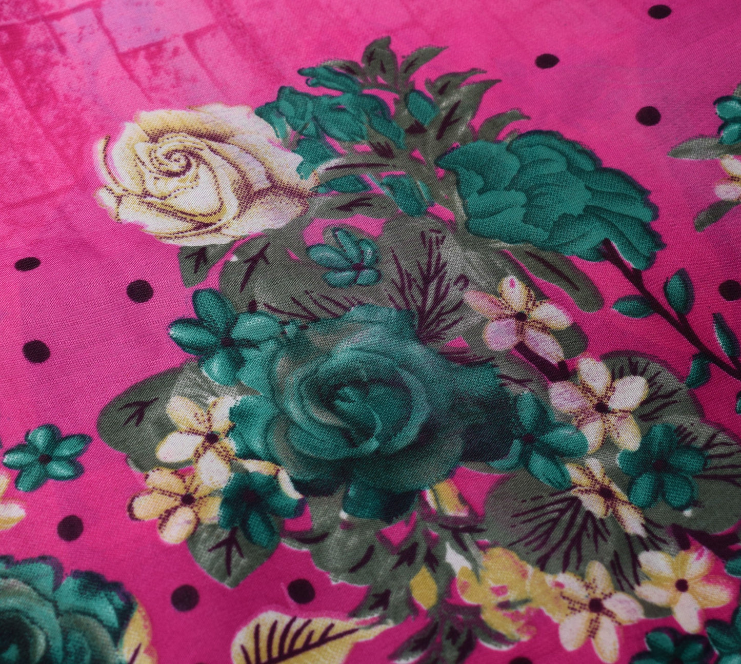 Sushila Vintage Art Silk Saree Magic Wrap Reversible Skirt Beach Dress Magenta Boho