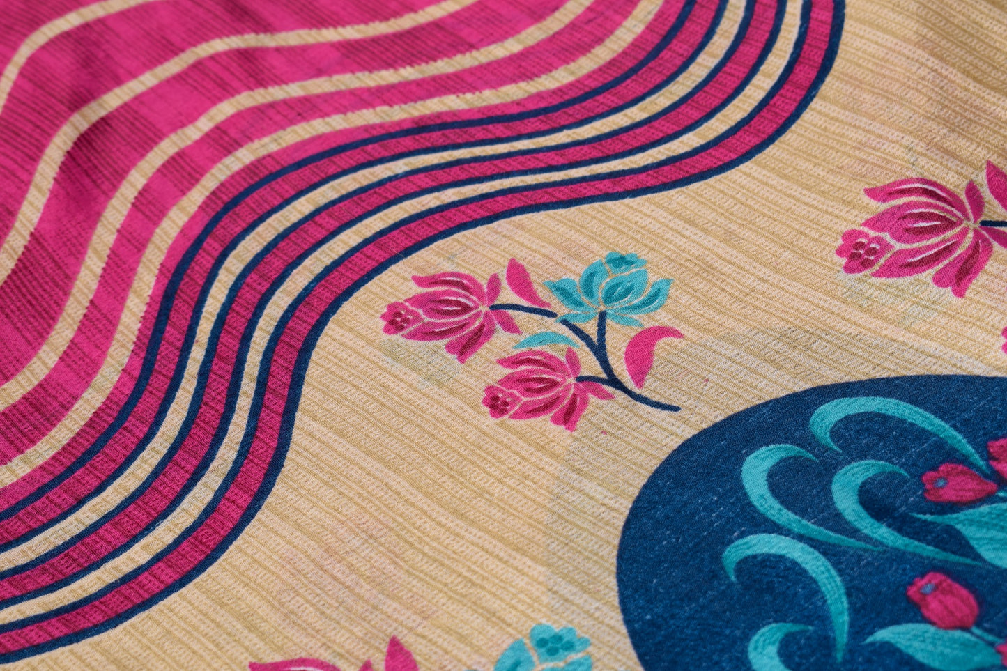Sushila Vintage Art Silk Saree Magic Wrap Reversible Skirt Beach Dress Magenta Boho