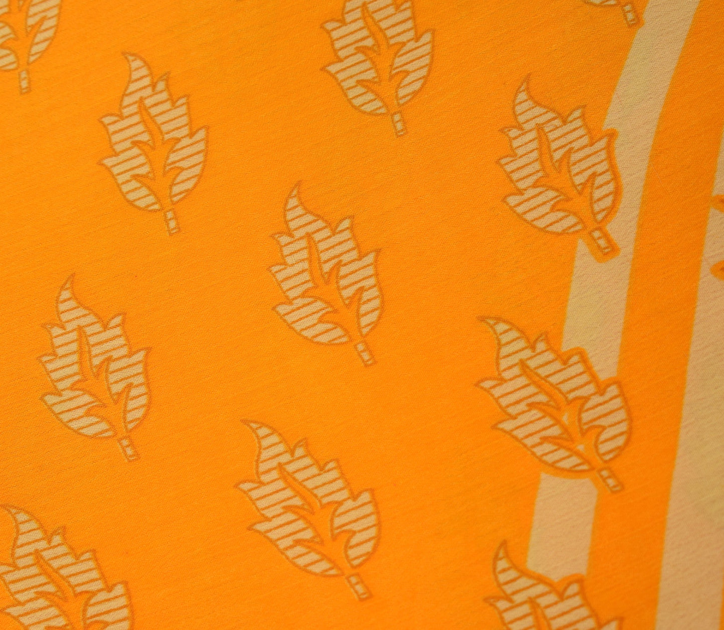 Sushila Vintage Art Silk Saree Magic Wrap Reversible Skirt Beach Dress Orange