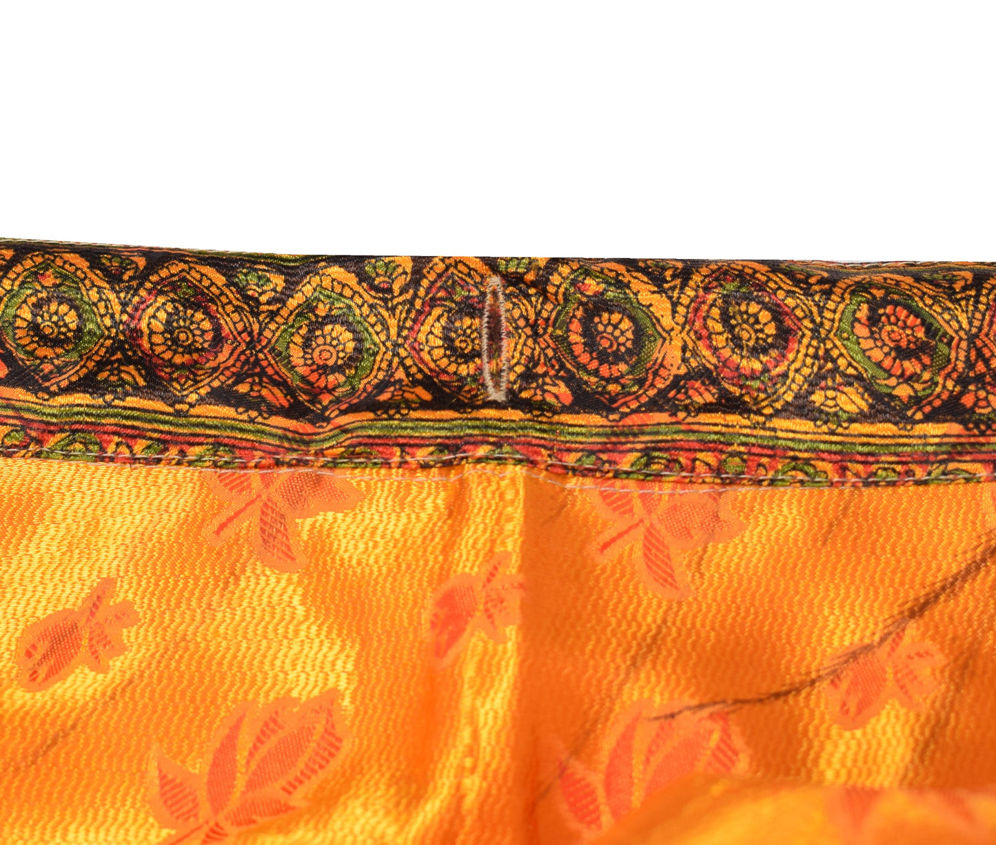 Sushila Vintage Art Silk Saree Magic Wrap Reversible Skirt Beach Dress Orange