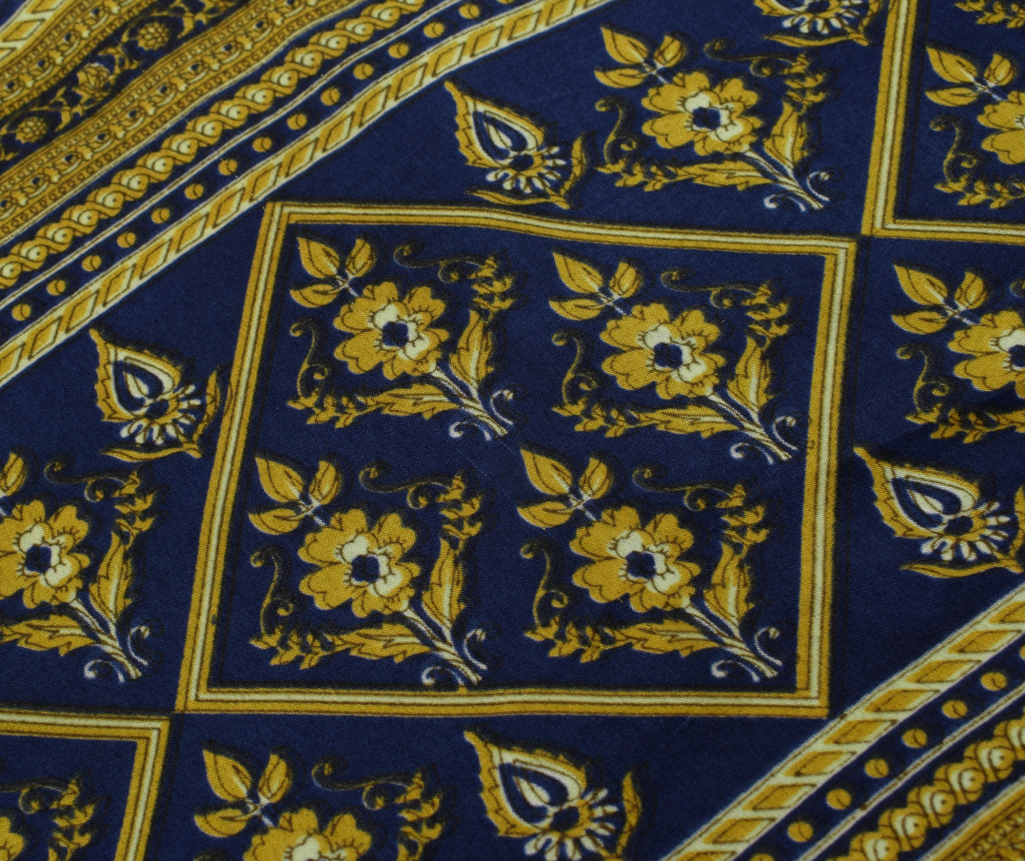 Sushila Vintage Art Silk Saree Magic Wrap Reversible Skirt Paisley Blue Beach Dress