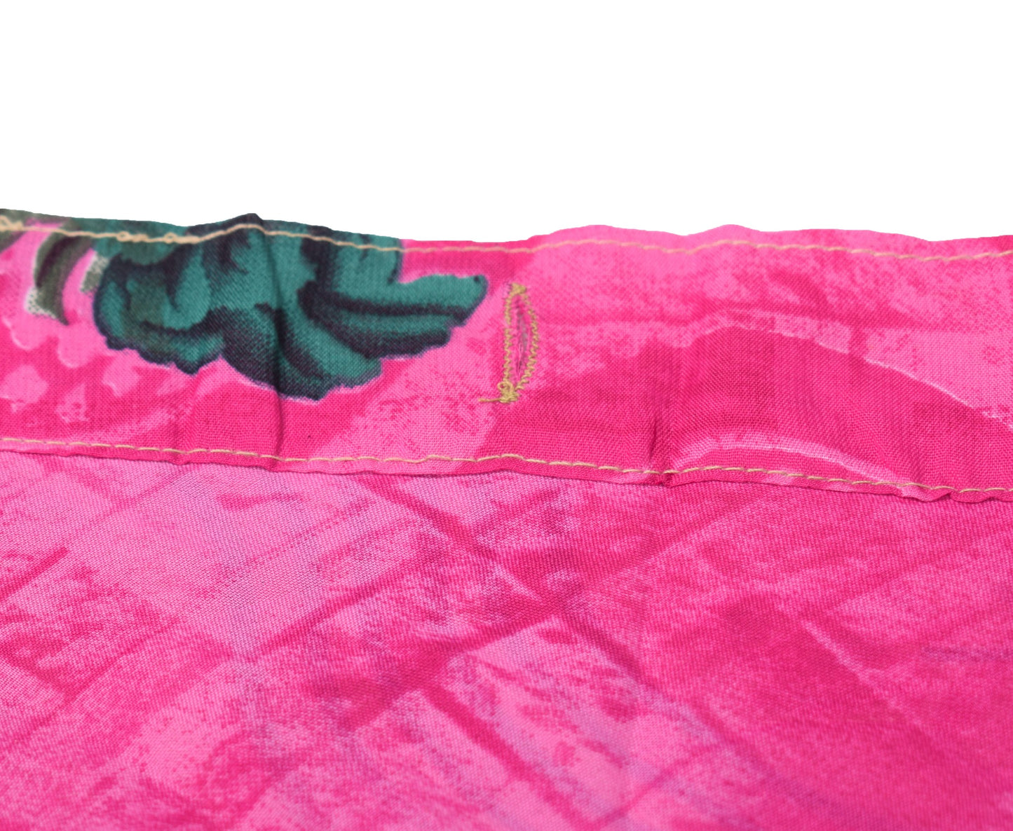 Sushila Vintage Art Silk Saree Magic Wrap Reversible Skirt Beach Dress Magenta