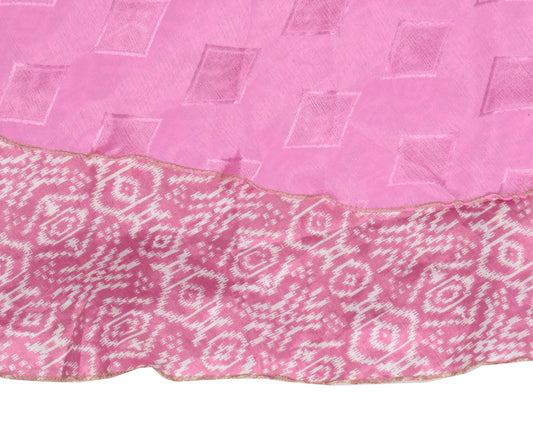 Sushila Vintage Art Silk Saree Magic Wrap 2 Layer Pink Reversible Skirt Beach Dress