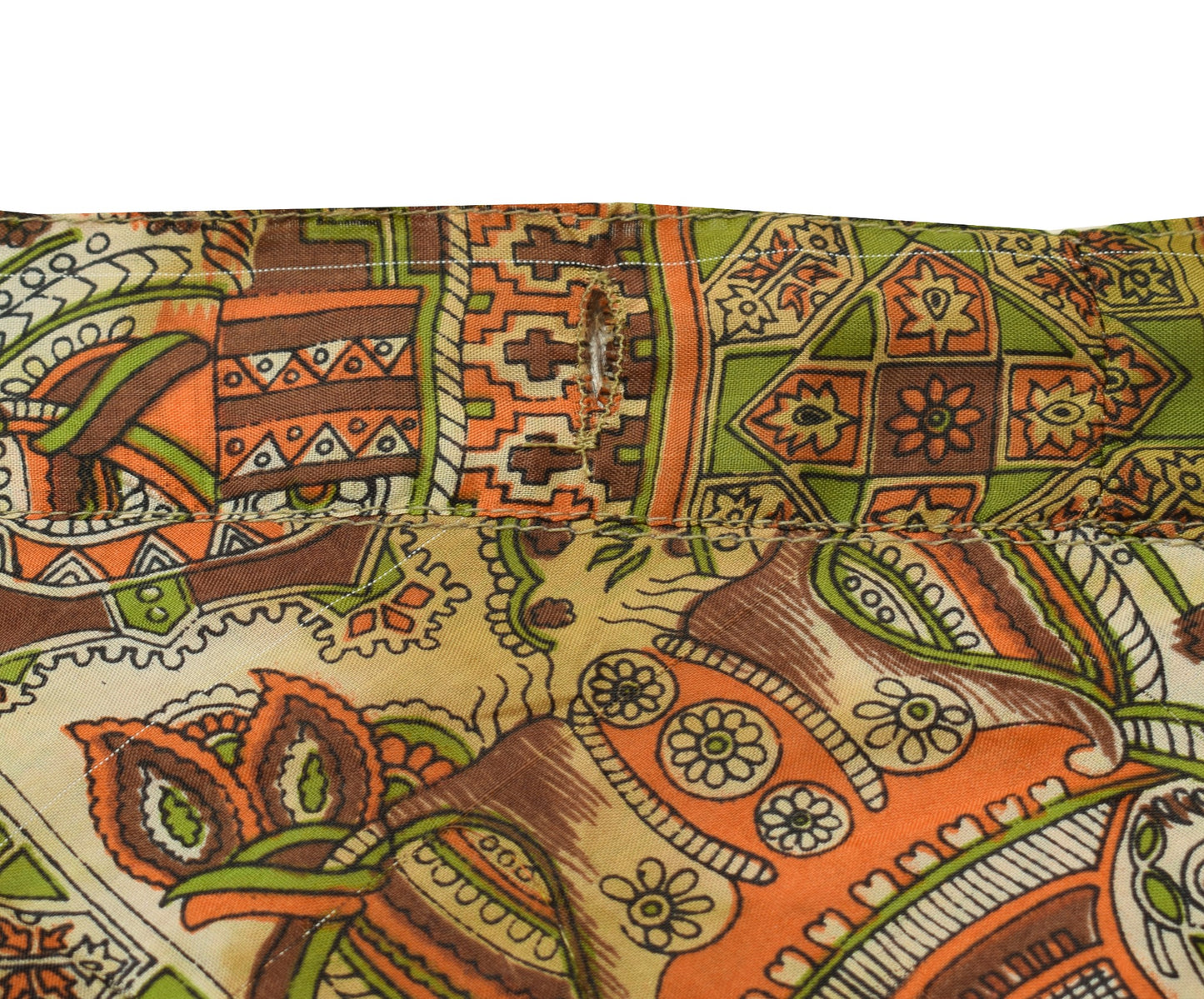 Sushila Vintage Brown Mini Wrap Magic Skirt Art Silk Saree Reversible Beach Dress