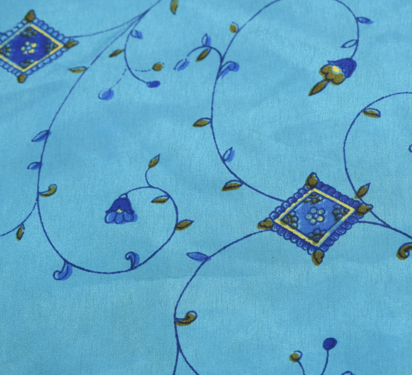 Sushila Vintage Mini Wrap Magic Skirt Indian Art Silk Reversible Blue BeachDress