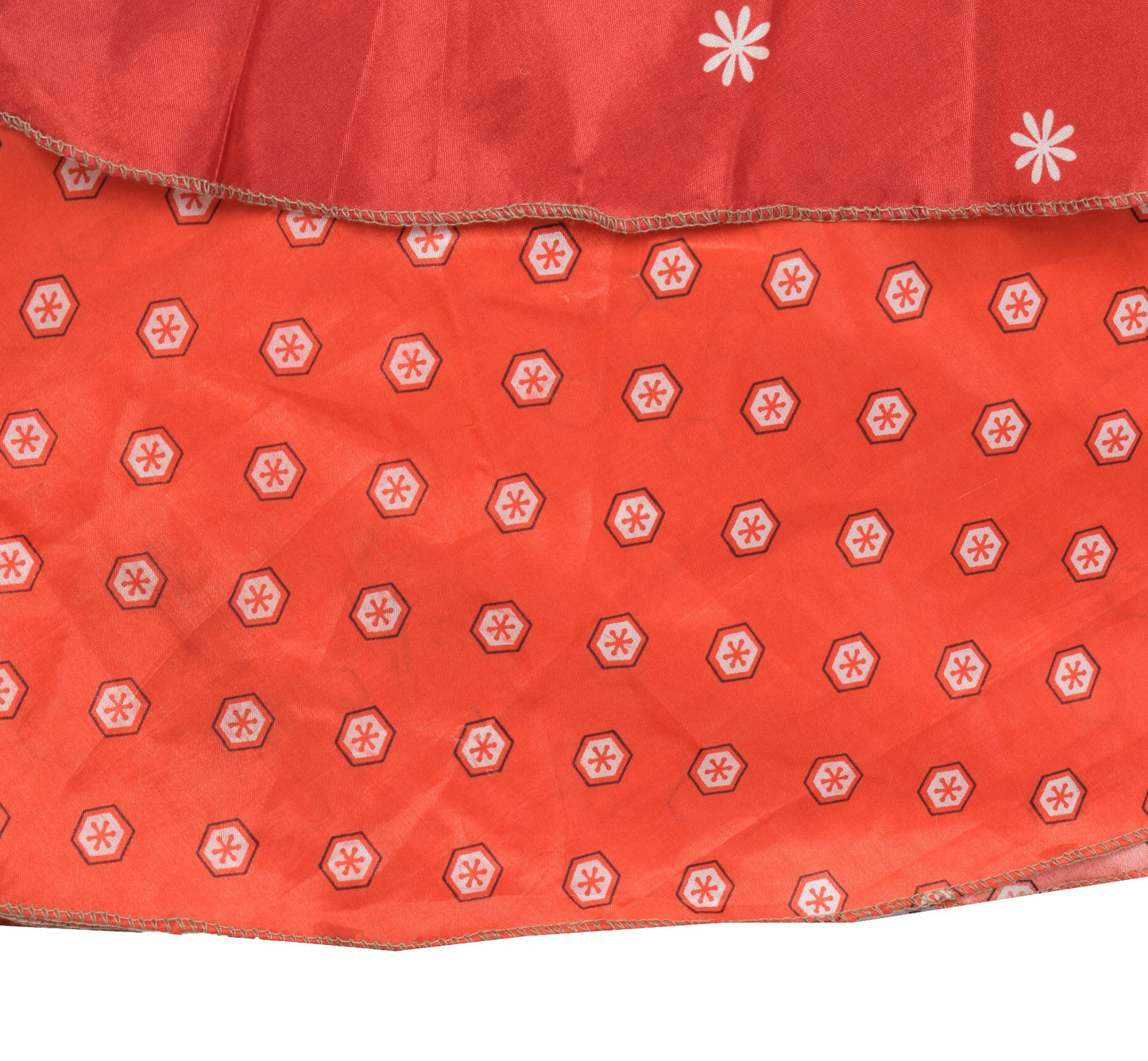 Sushila Vintage Art Silk Red Mini Wrap Magic Skirt Indian Reversible Beach Dress