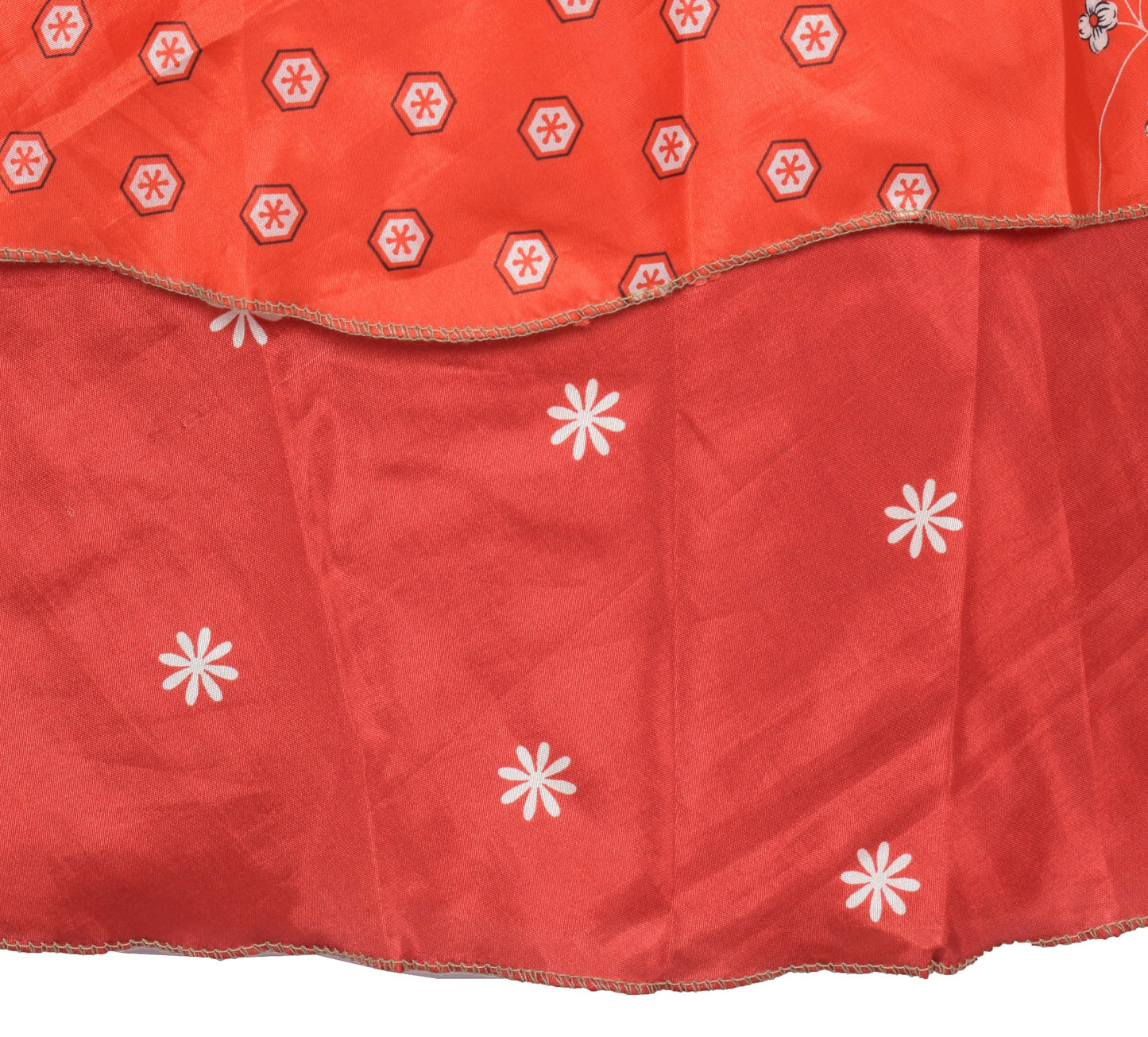 Sushila Vintage Red Mini Wrap Magic Skirt Indian Art Silk Reversible Beach Dress
