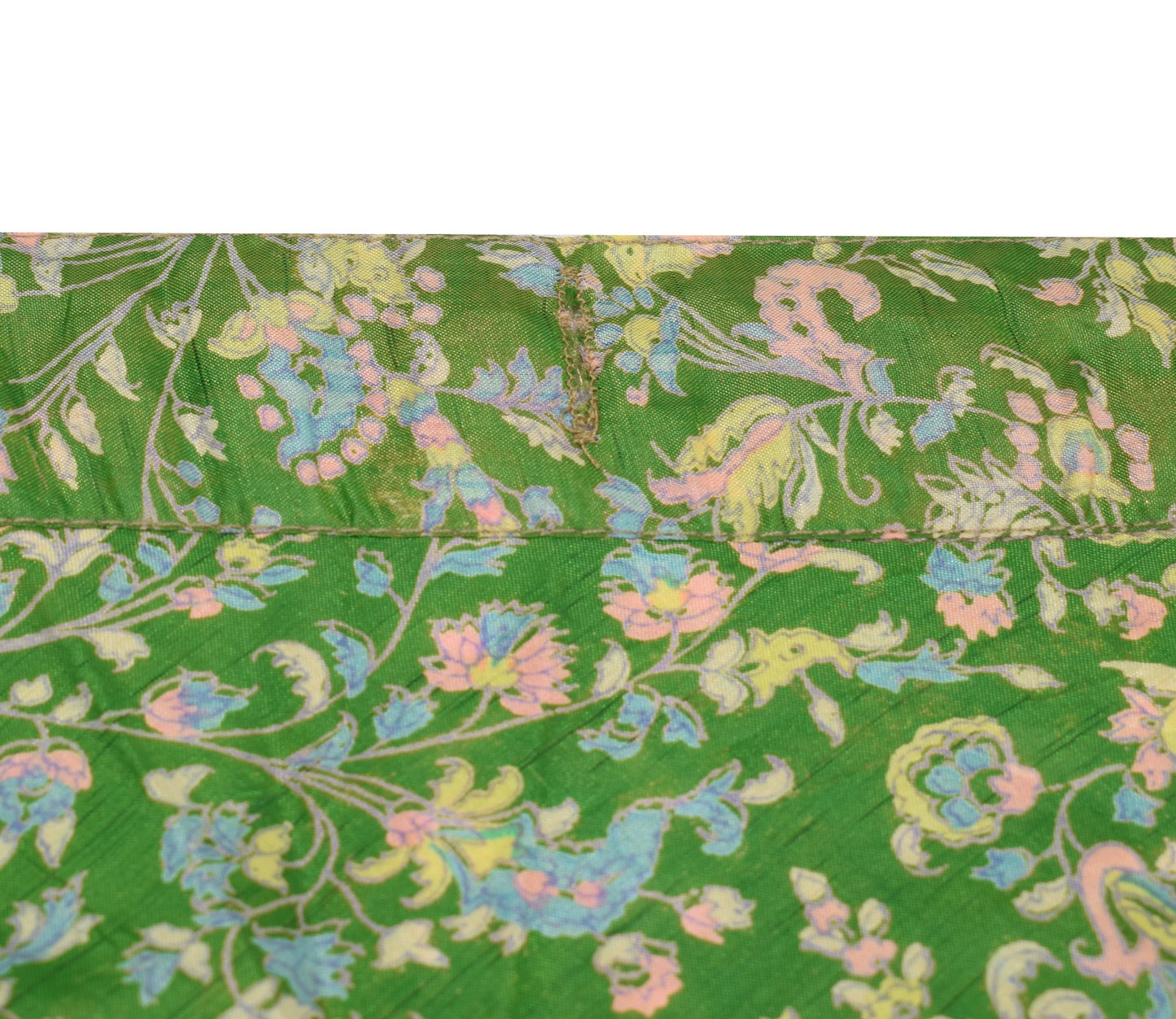 Sushila Vintage Mini Wrap Magic Skirt Art Silk Green Reversible Beach Dress Boho