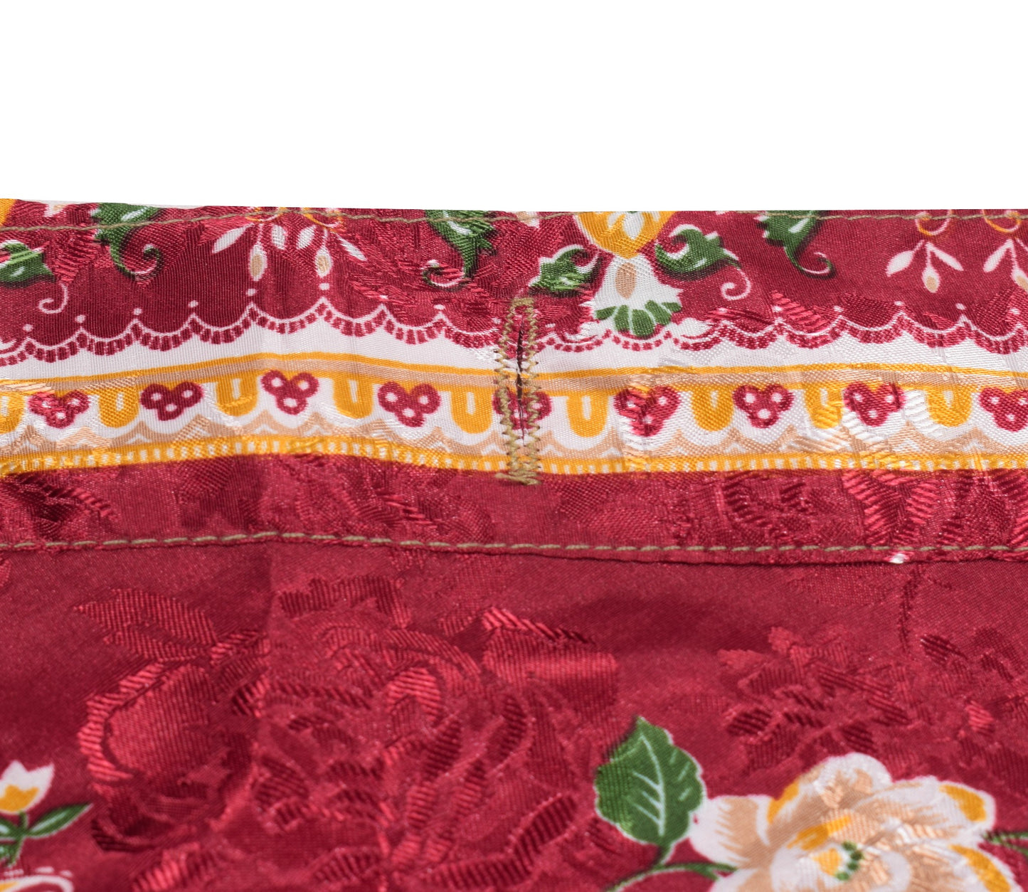Sushila Vintage Red Floral Mini Wrap Magic Skirt Art Silk Reversible Beach Dress
