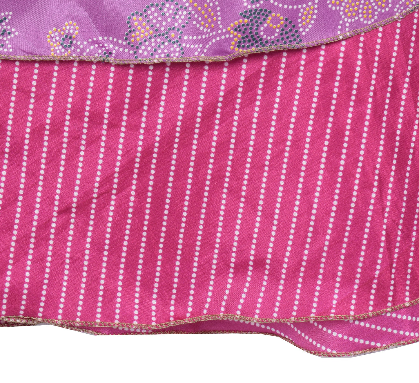 Sushila Vintage Pink Mini Wrap Magic Skirt Indian Art Silk Reversible BeachDress