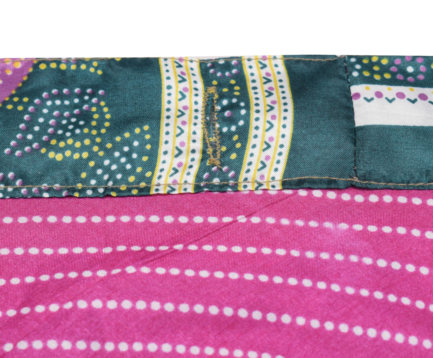 Sushila Vintage Pink Mini Wrap Magic Skirt Indian Art Silk Reversible BeachDress