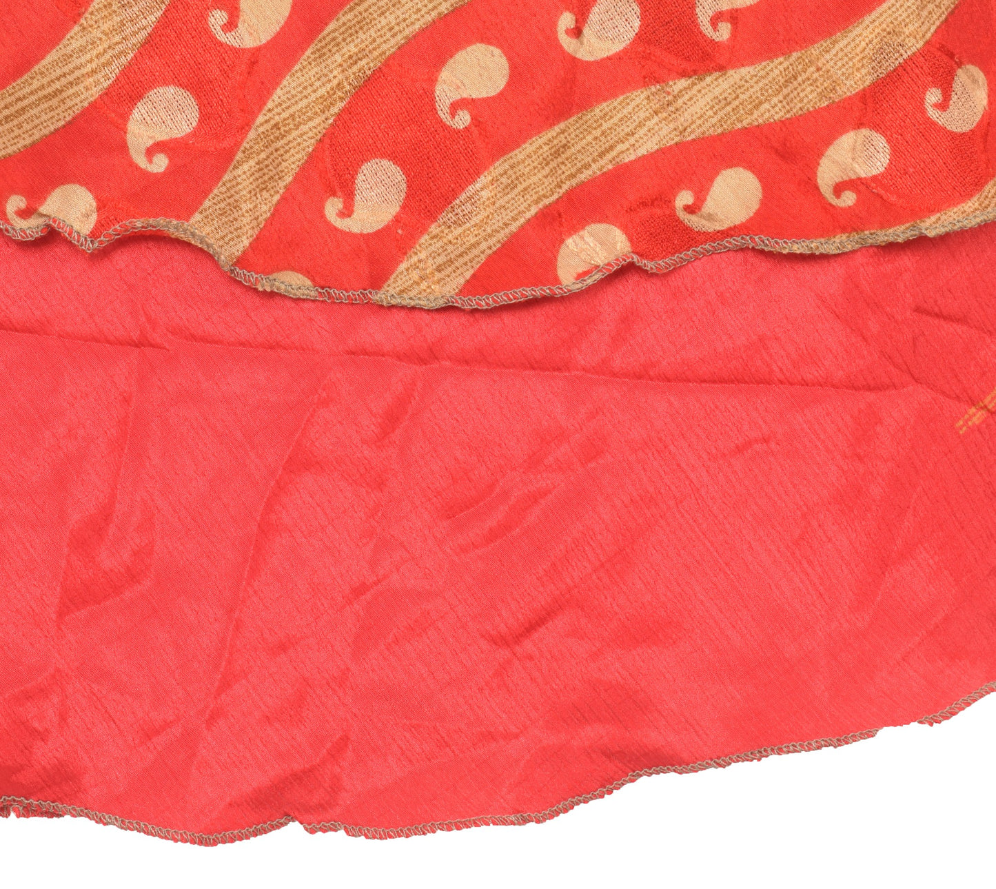 Sushila Vintage 2 Layer Mini Wrap Magic Skirt Indian Art Silk Reversible Beach Dress