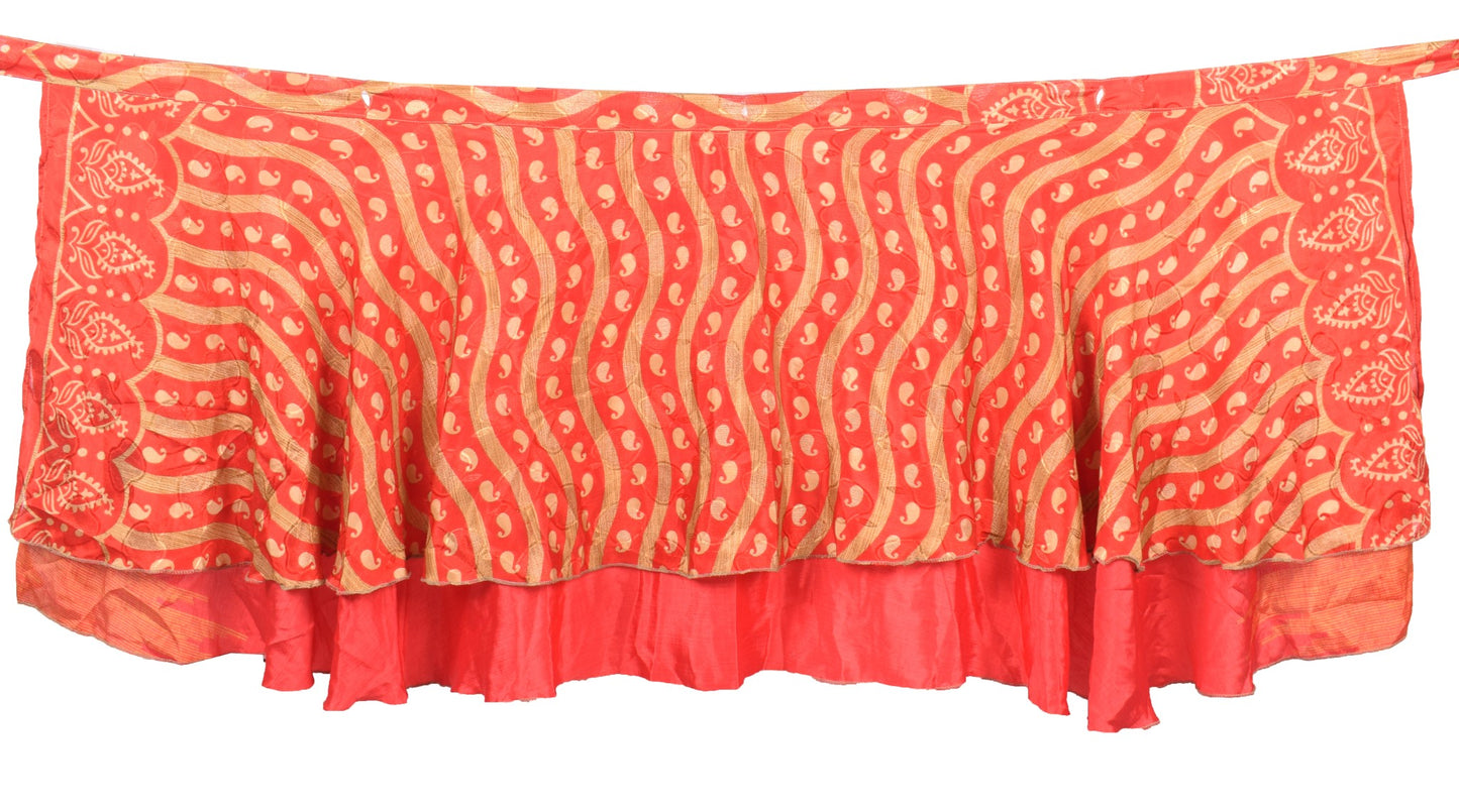 Sushila Vintage 2 Layer Mini Wrap Magic Skirt Indian Art Silk Reversible Beach Dress