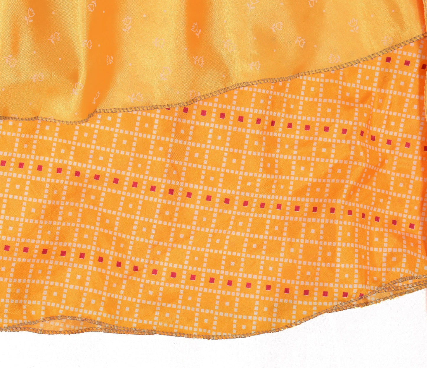Sushila Vintage Yellow Mini Wrap Magic Skirt Indian Art Silk Reversible Beach Dress