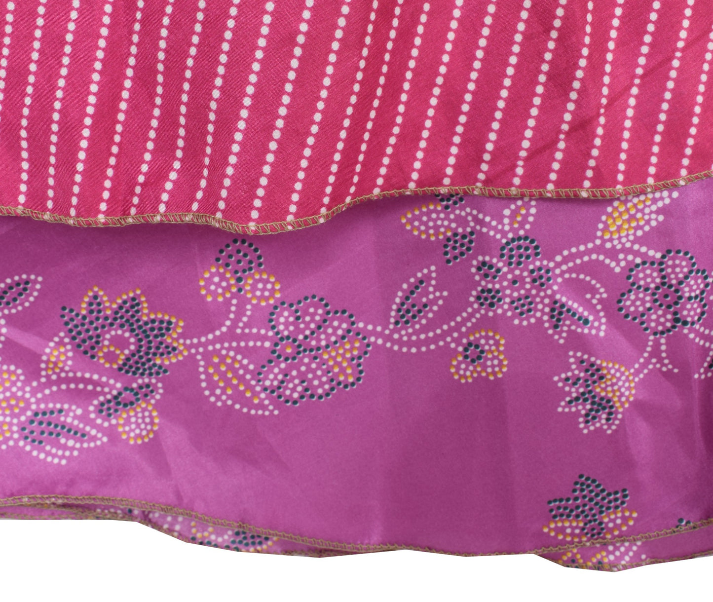 Sushila Vintage Mini Wrap Magic Skirt Art Silk Reversible Beach Dress Pink Boho