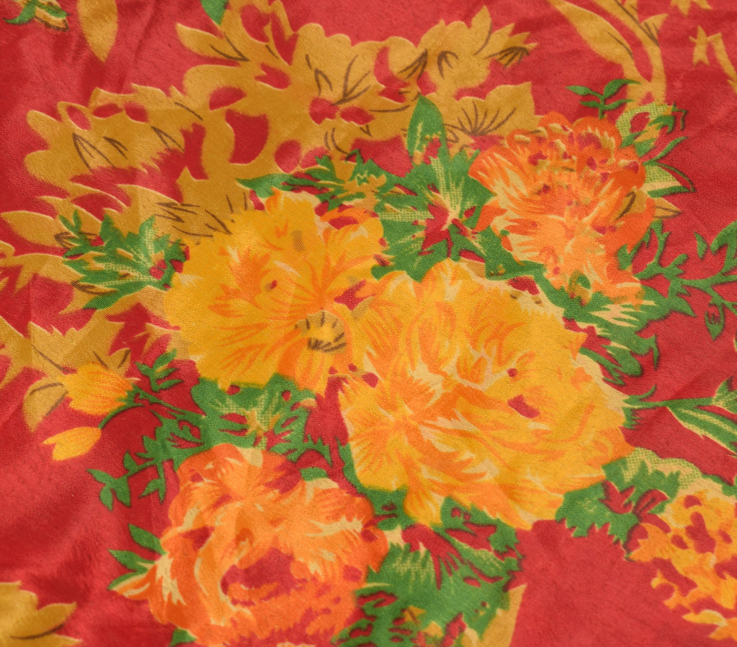 Sushila Vintage Mini Wrap Magic Skirt Art Silk Reversible Beach Dress Floral Red