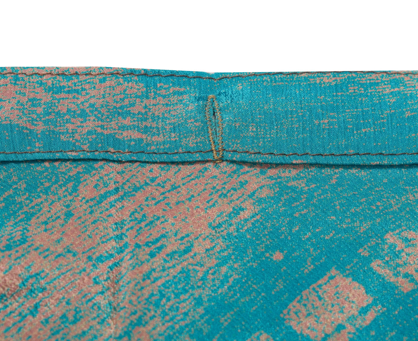 Sushila Vintage Mini Wrap Magic Skirt Art Silk Sari Reversible Aqua Beach Dress