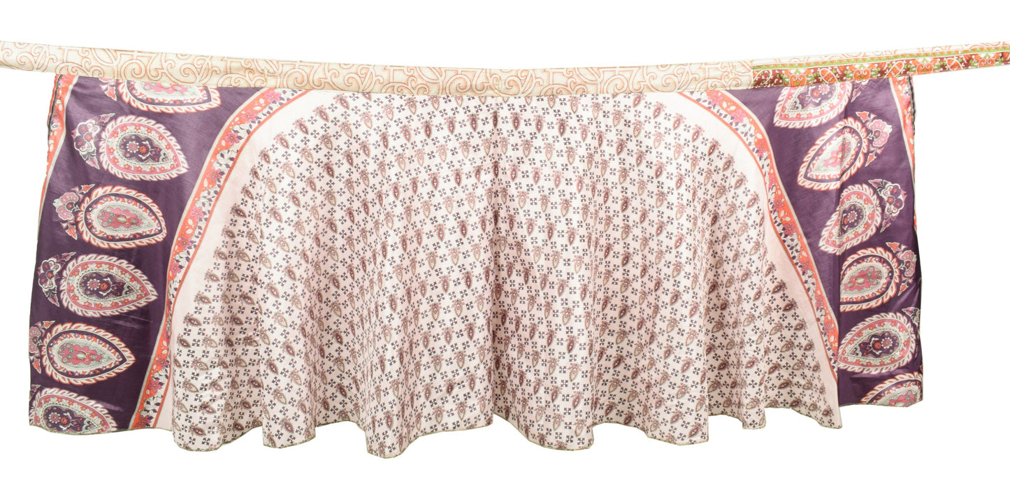 Sushila Vintage Floral Mini Wrap Magic Skirt Art Silk Reversible Beach Dress
