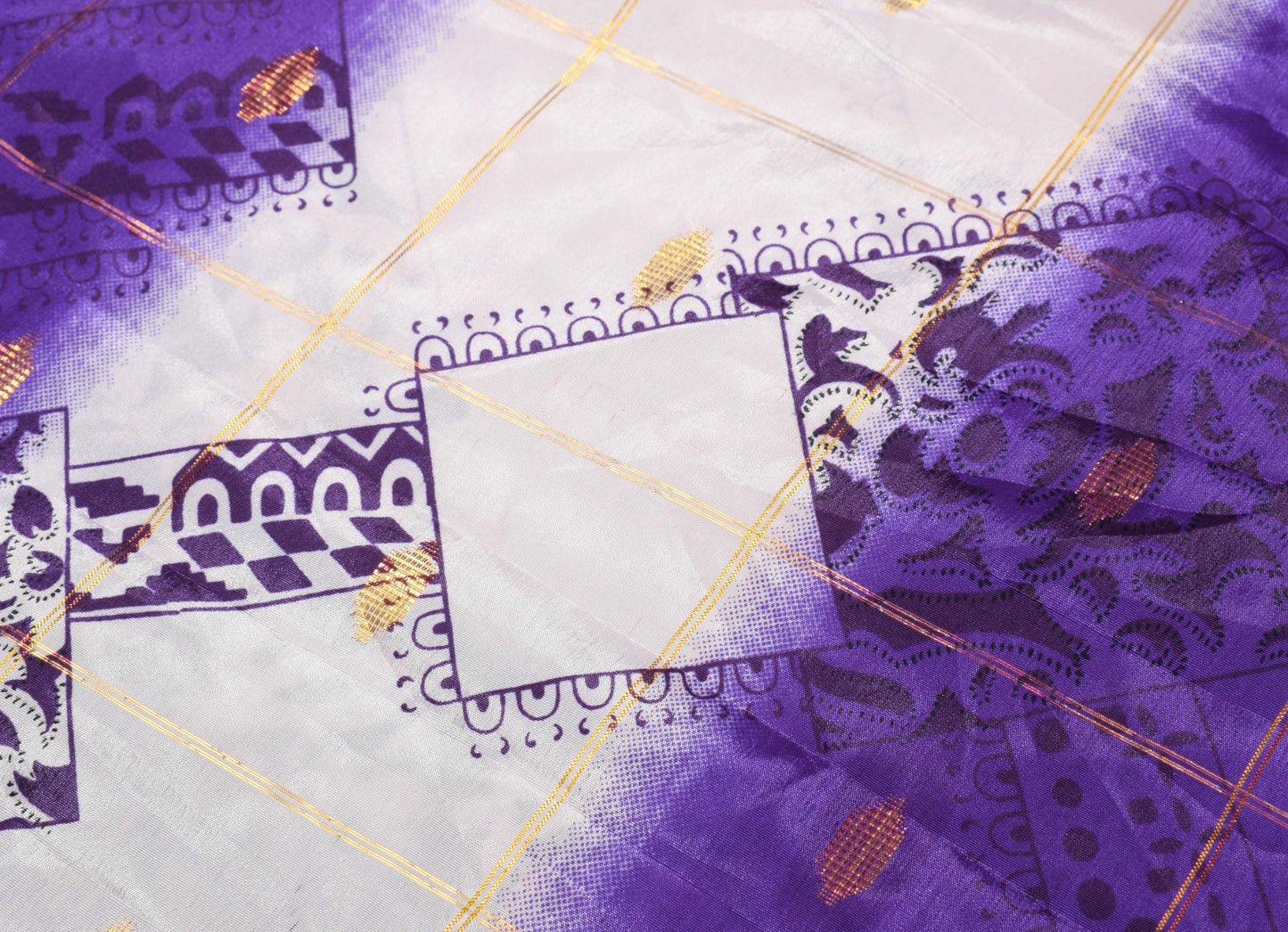 Sushila Vintage Purple Mini Wrap MagicSkirt Art Silk Sari Reversible Beach Dress
