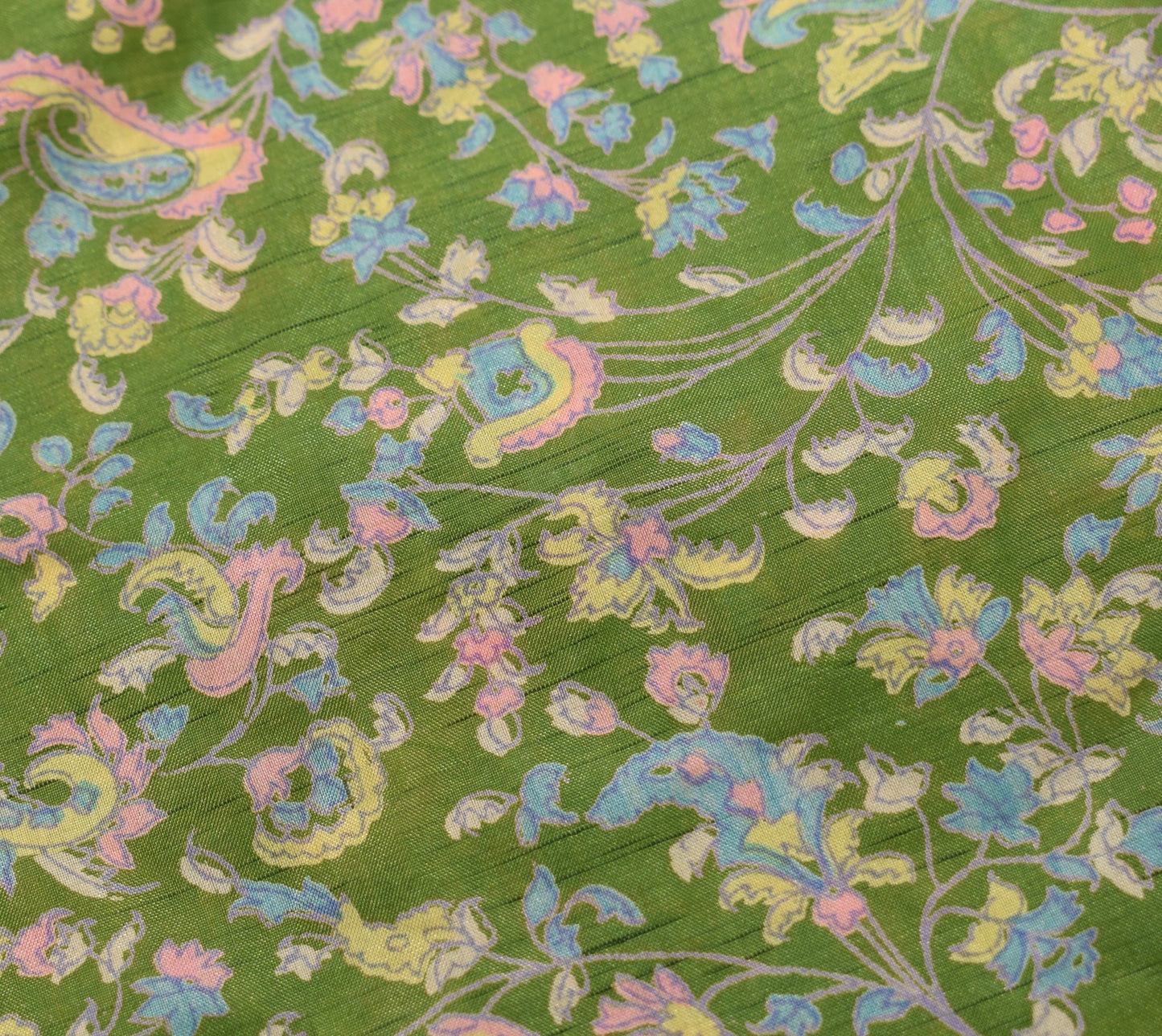 Sushila Vintage Mini Wrap Magic Skirt Art Silk Sari Green Reversible Beach Dress