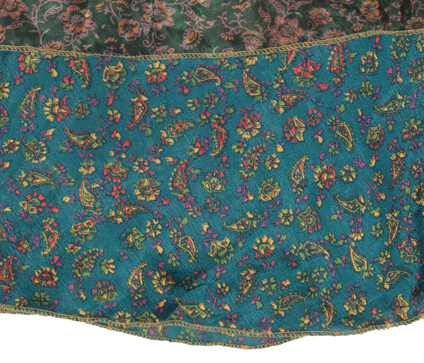 Sushila Vintage Floral Mini Wrap Magic Skirt Art Silk Sari Reversible BeachDress