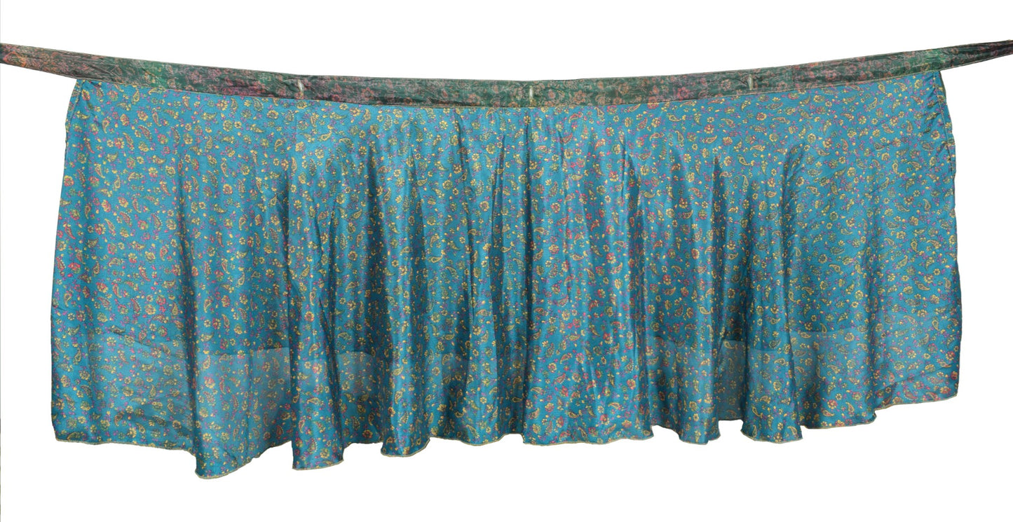 Sushila Vintage Floral Mini Wrap Magic Skirt Art Silk Sari Reversible BeachDress