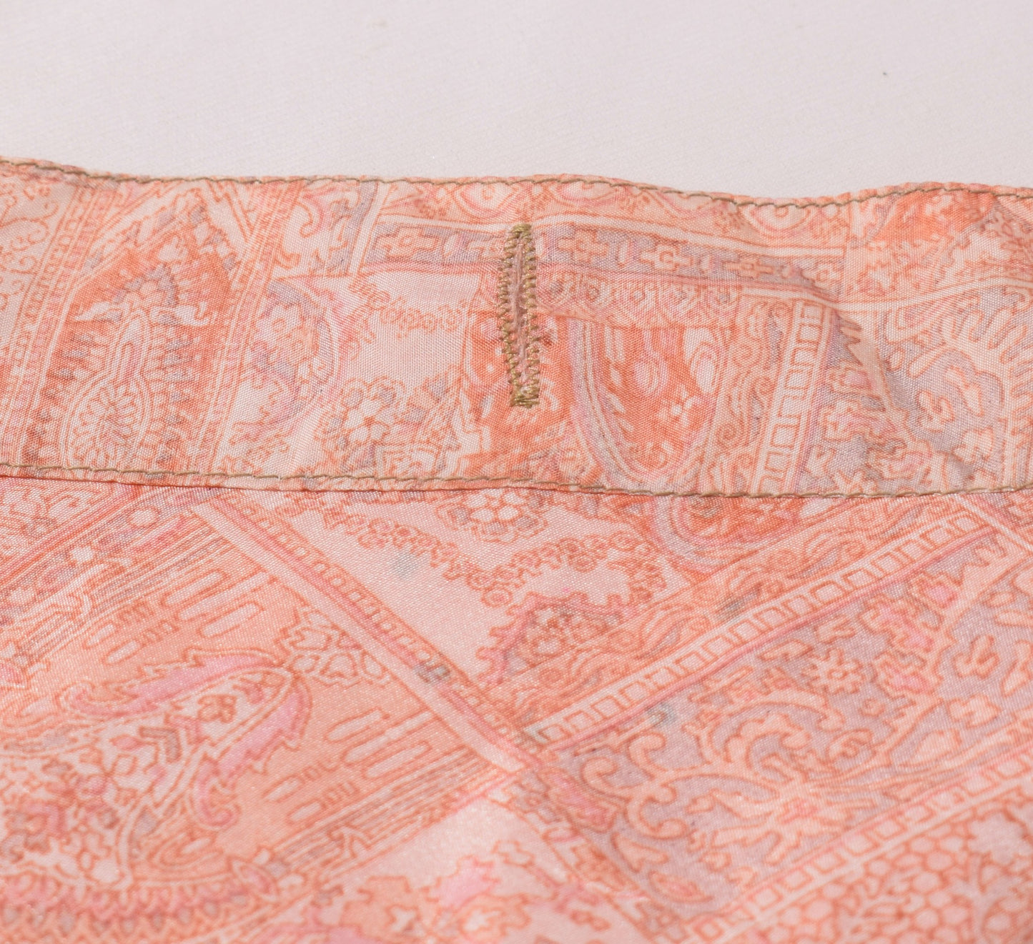 Sushila Vintage Peach Mini Wrap Magic Skirt Art Silk Sari Reversible Beach Dress