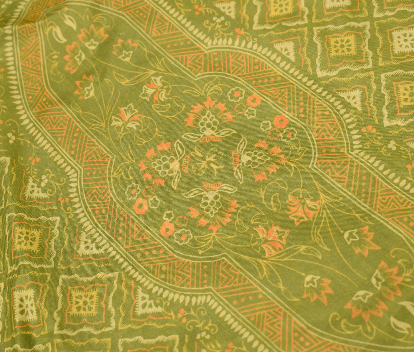Sushila Vintage Green Mini Wrap Magic Skirt Art Silk Sari Reversible Beach Dress