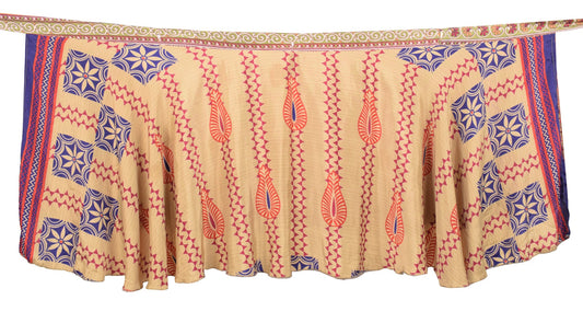Sushila Vintage 2 LAYER Mini Wrap Magic Skirt Art Silk Reversible Beach Dress