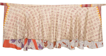 Sushila Vintage Mini Wrap Magic Skirt Indian Art Silk Reversible Beach Dress