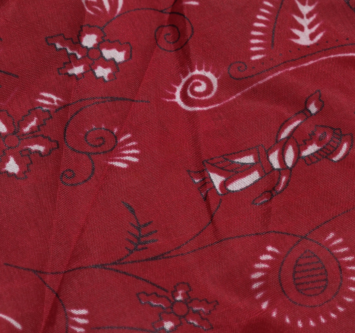 Sushila Vintage Maroon Mini WrapMagic Skirt Art Silk Reversible Beach Dress Boho