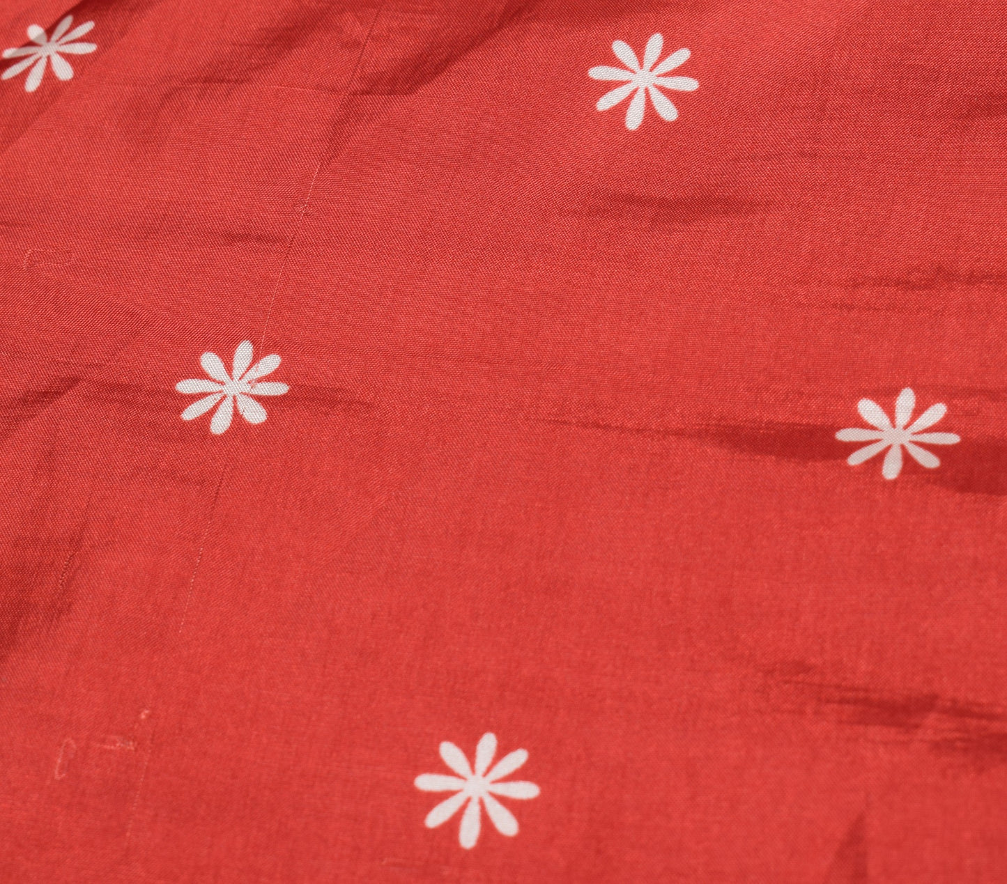 Sushila Vintage Red Mini Wrap Magic Skirt Art Silk Reversible Floral BeachDress