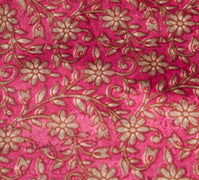 Sushila Vintage Pink Mini Wrap Magic Skirt Indian ArtSilk Reversible Beach Dress