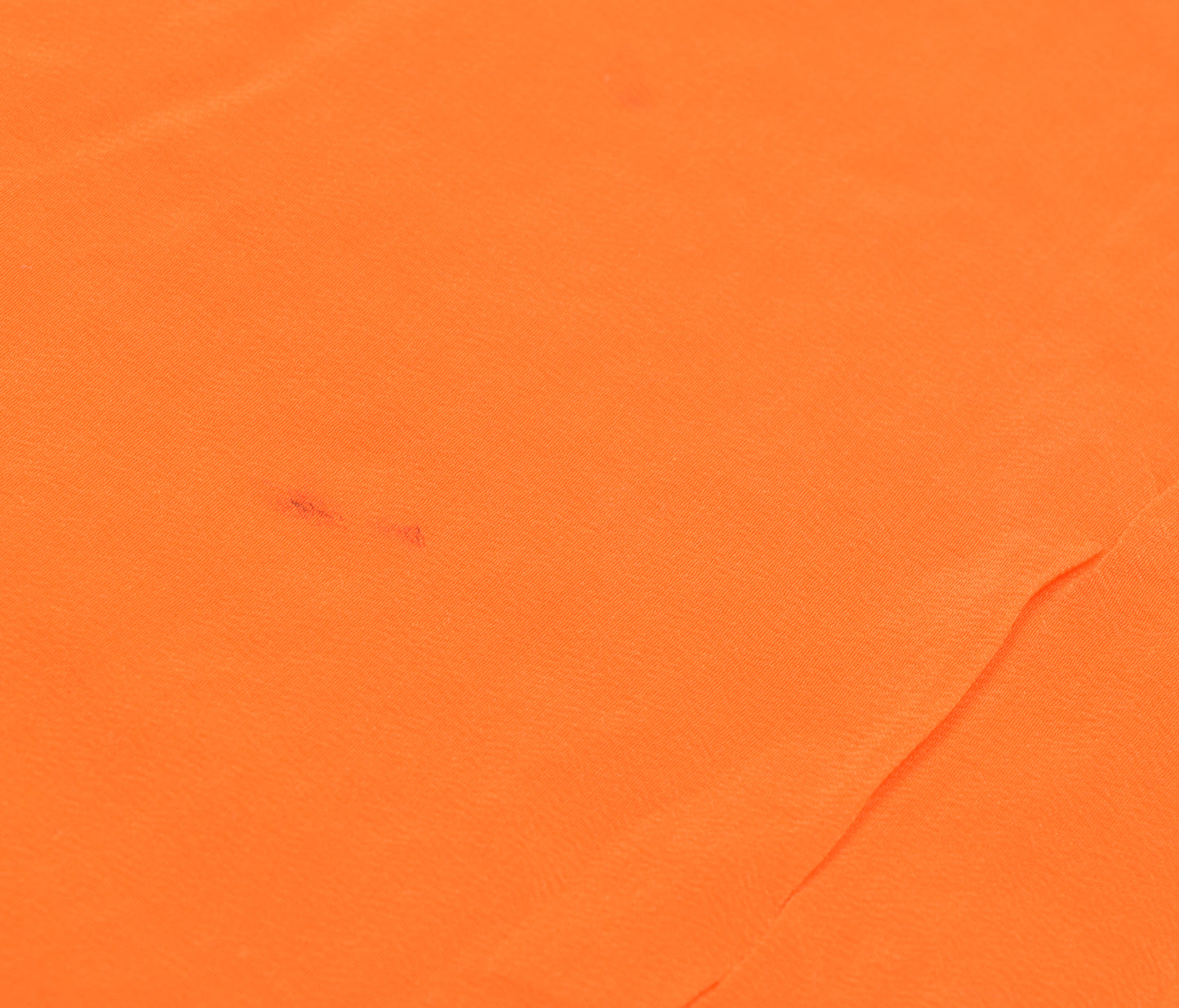 Sushila Vintage Orange Crepe Sari Remnant Scrap Sequins Embellish Craft Fabric