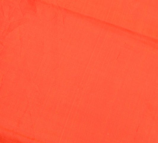 Sushila Vintage Pure Silk Sari Remnant Scrap Multi Purpose Orange Craft Fabric