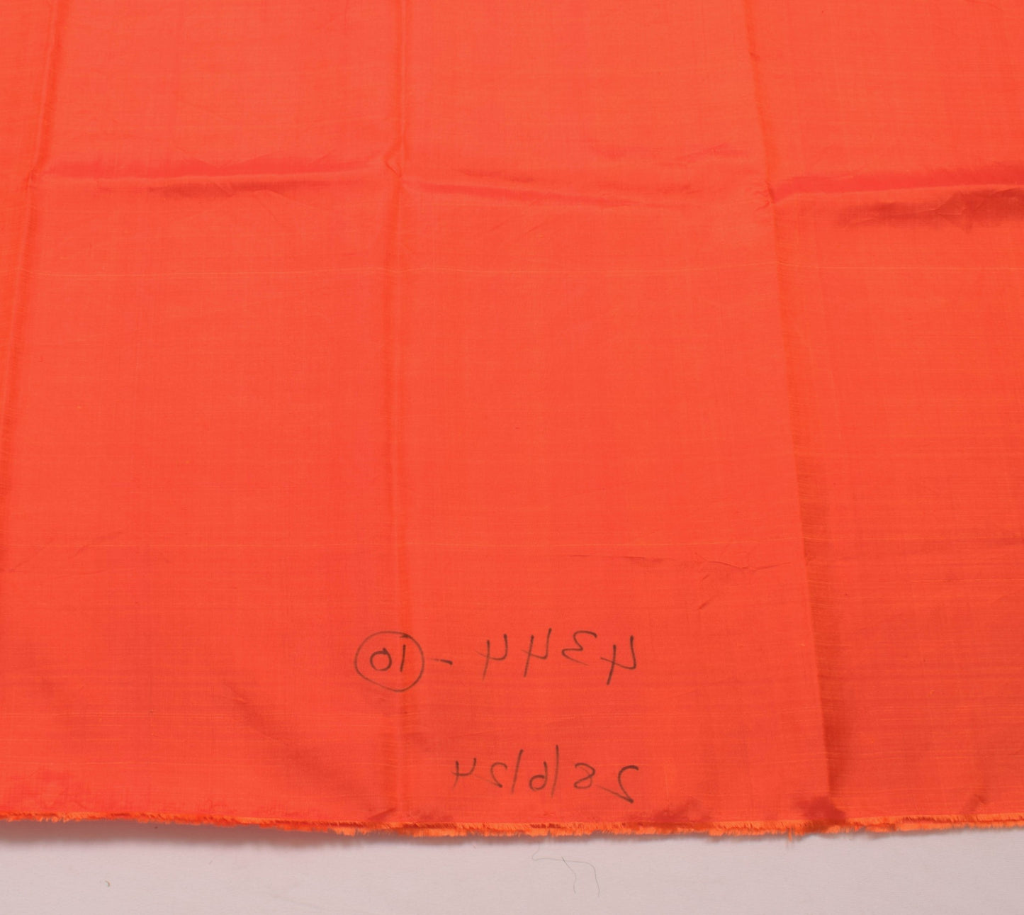 Sushila Vintage Pure Silk Sari Remnant Scrap Multi Purpose Orange Craft Fabric